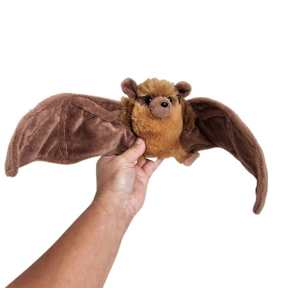 Wild Republic Bat 4.5" Plush Stuffed Animal 18" Wing Span Brown Toy Wild Life - Picture 4 of 8
